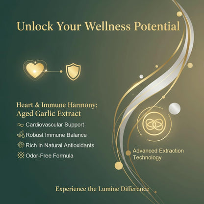 LUMINE Aged Garlic Extract,Primus Aged Garlic,Extract 300 Count 7500mg Odorless Organic Garlic Supplement,Elare Aged Garlic